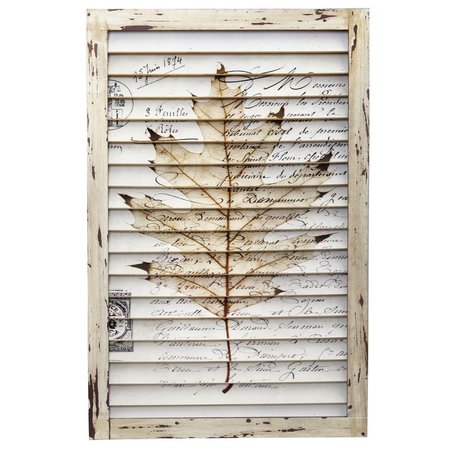 NEARLY NATURAL Maple Leaf Window Shutter Wall Decor 7023